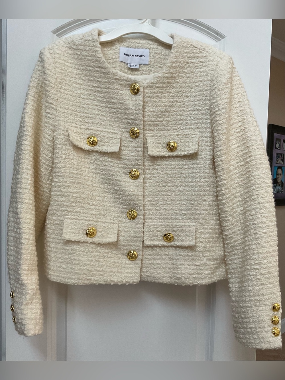 Urban Revivo Cropped Tweed Jacket